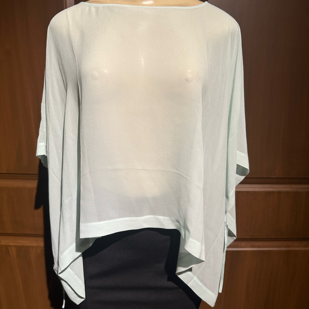 Eileen Fisher Gray Boxy Asymmetrical Blouse
